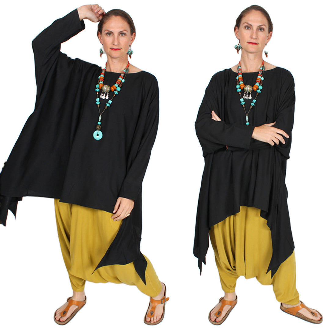 Sunheart Chaparral Plus Tunic Top Lagenlook Hippie Chic Plus Resort Wear Plus Sml-9x