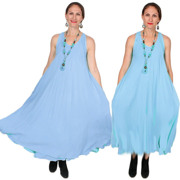 10 COLORS POPUP Dairi Fashions Bangladesh Tank Dress 2 Layers Sml-2x