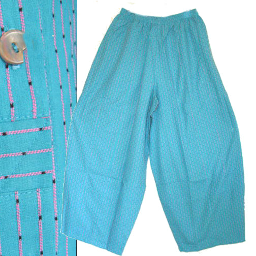 Sunheart threaded Harem Pant Turquoise Boho Classic Resort Sml-2X