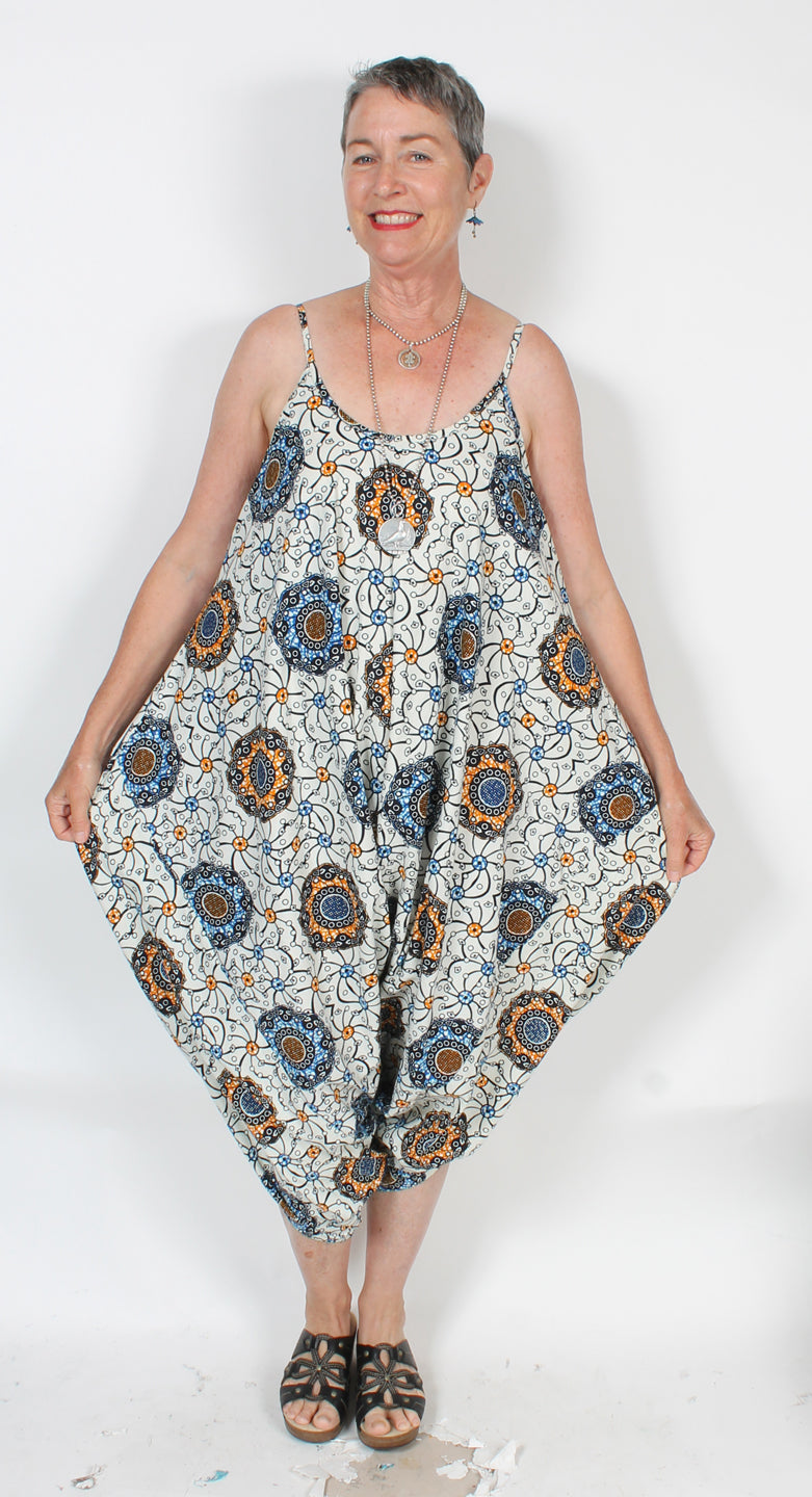 Sunheart Cotton Jumpsuit Romper Boho Hippie Chic Resort Wear Sml-3X