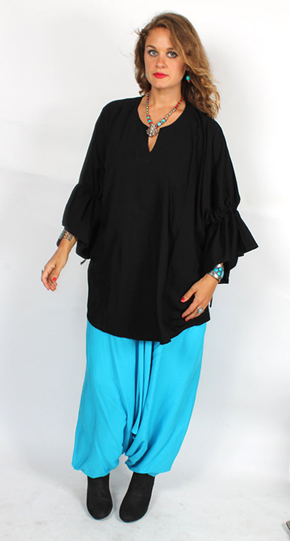 SunHeart Montecito Poets Blouse Ruch Sleeve