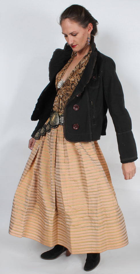 Montecito Masterpiece: Oscar de la Renta Vintage Silk Taffeta Couture Skirt Small