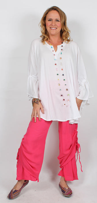 SunHeart Ruched 2 Layer Pant Boho Hippie Chic Sml-XL