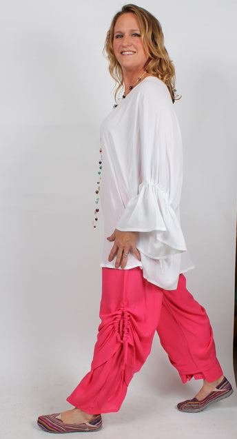 SunHeart Ruched 2 Layer Pant Boho Hippie Chic Sml-XL