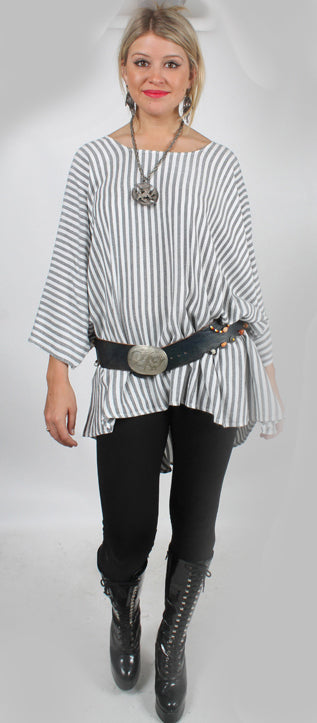 Striped Dairi Fashions Sutra High-Low Plus Tunic or Dress Resort Wear Sml-10x