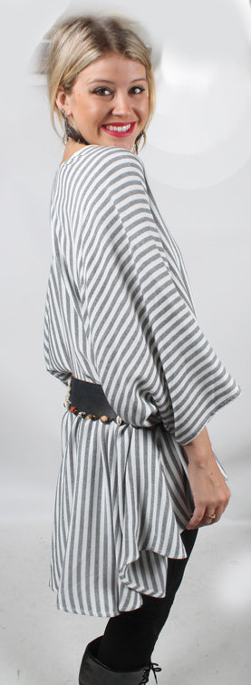 Striped Dairi Fashions Sutra High-Low Plus Tunic or Dress Resort Wear Sml-10x