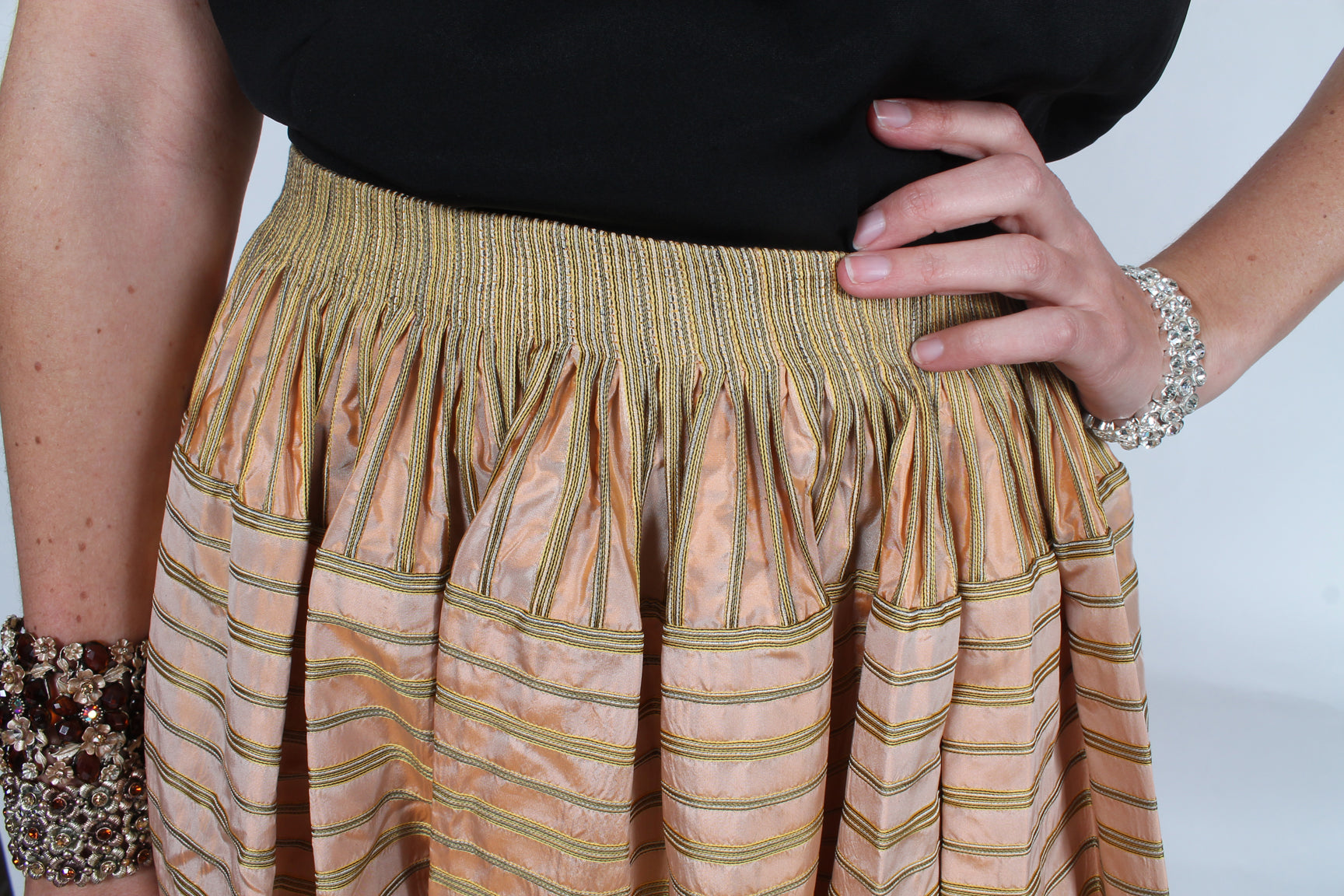 Oscar de la Renta Vintage Silk Taffeta Couture Skirt Small