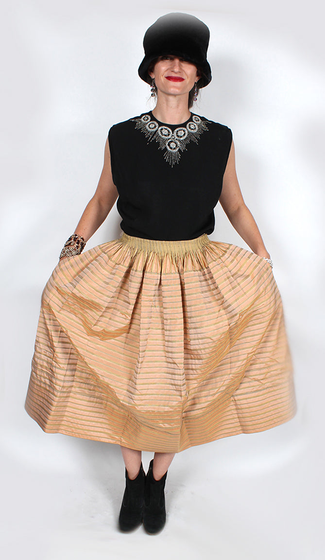 Montecito Masterpiece: Oscar de la Renta Vintage Silk Taffeta Couture Skirt Small