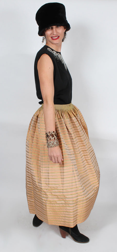 Montecito Masterpiece: Oscar de la Renta Vintage Silk Taffeta Couture Skirt Small