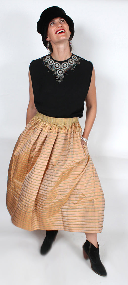 Montecito Masterpiece: Oscar de la Renta Vintage Silk Taffeta Couture Skirt Small