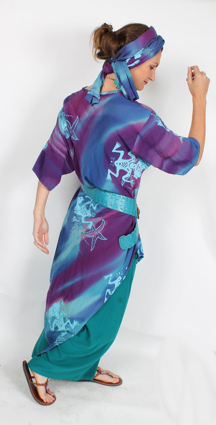 Sea Breeze bohemian Batik layering Tunic & Skirt Cut-on-the-Bias Small-4x+