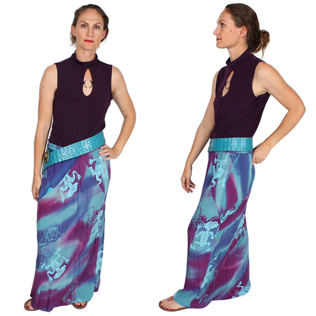 Sea Breeze bohemian Batik layering Tunic & Skirt Cut-on-the-Bias Small-4x+