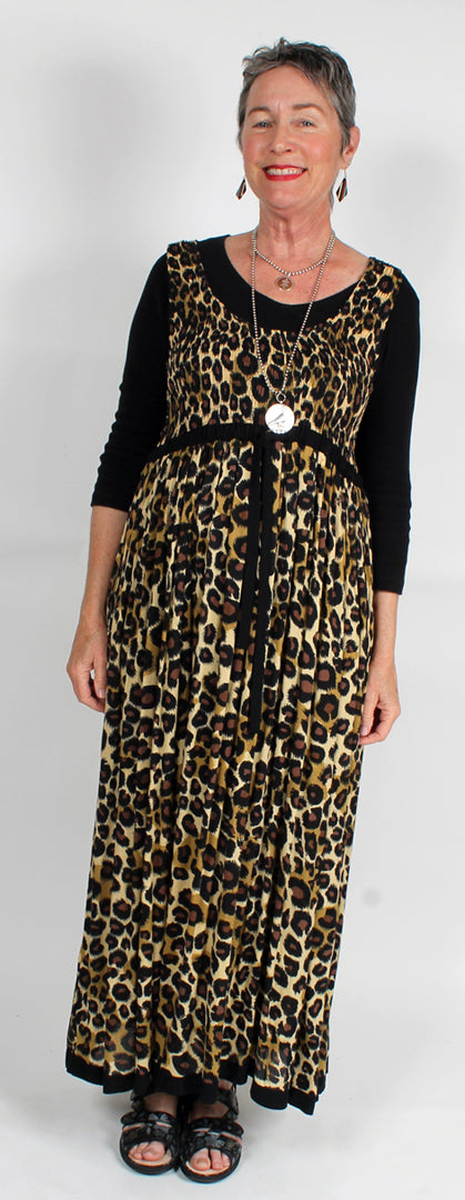 Sunheart Leopard Tank ooak  Dress Boho Hippie Chic Resort Wear Sml-4x+