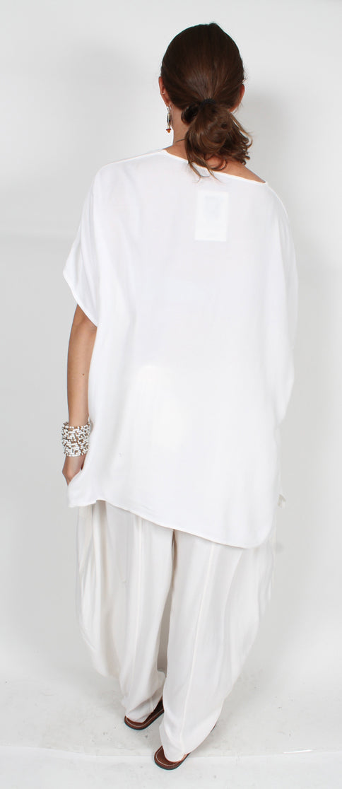 Tienda ho White short-sleeve ZenTop Moroccan Cotton Boho Hippie Chic Sml-4X SALE!!
