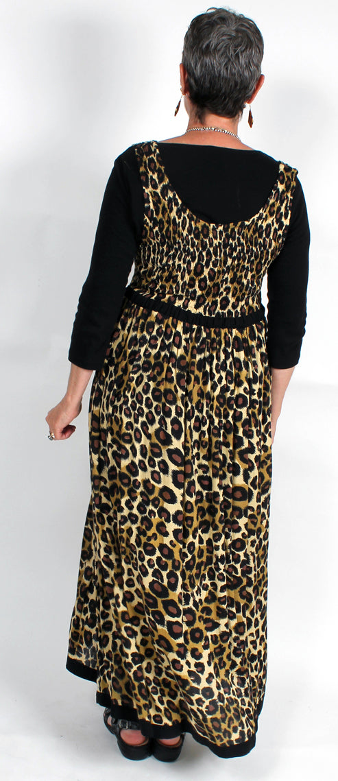 Sunheart Leopard Tank ooak  Dress Boho Hippie Chic Resort Wear Sml-4x+