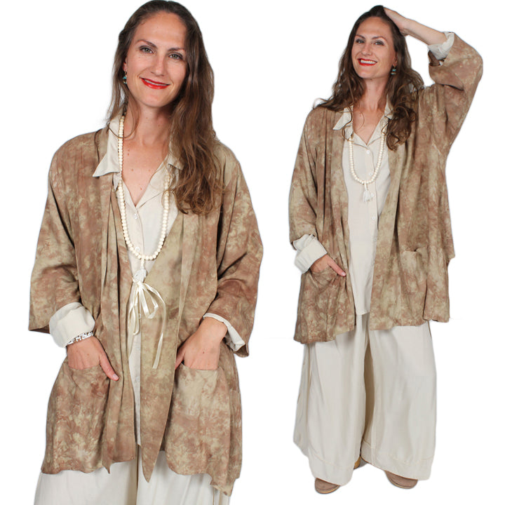 Sunheart Tibet Wash Sand Jacket Hippie Chic Plus Resort Wear Plus Sml-3x+