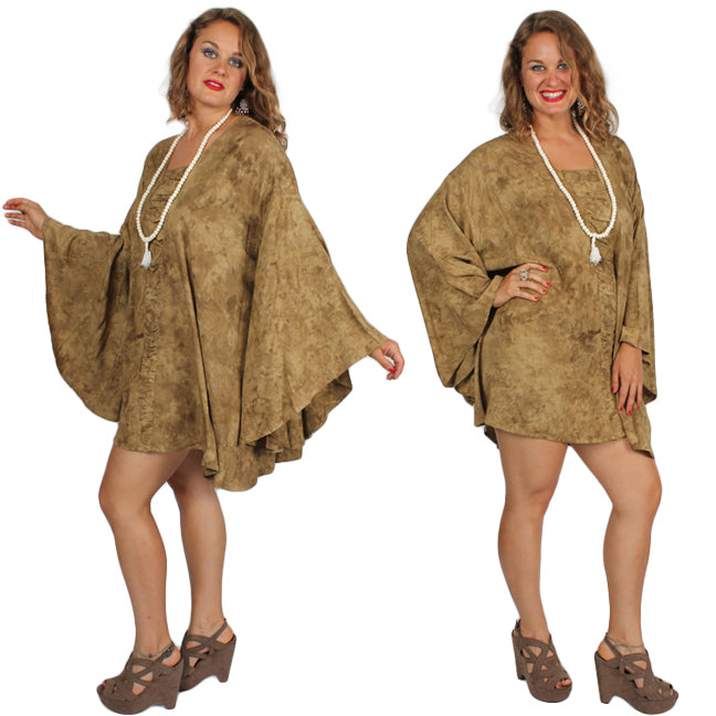 Sunheart Uber Ruched Poncho Top Boho Resort Wear Sml-6x LAST ONE!