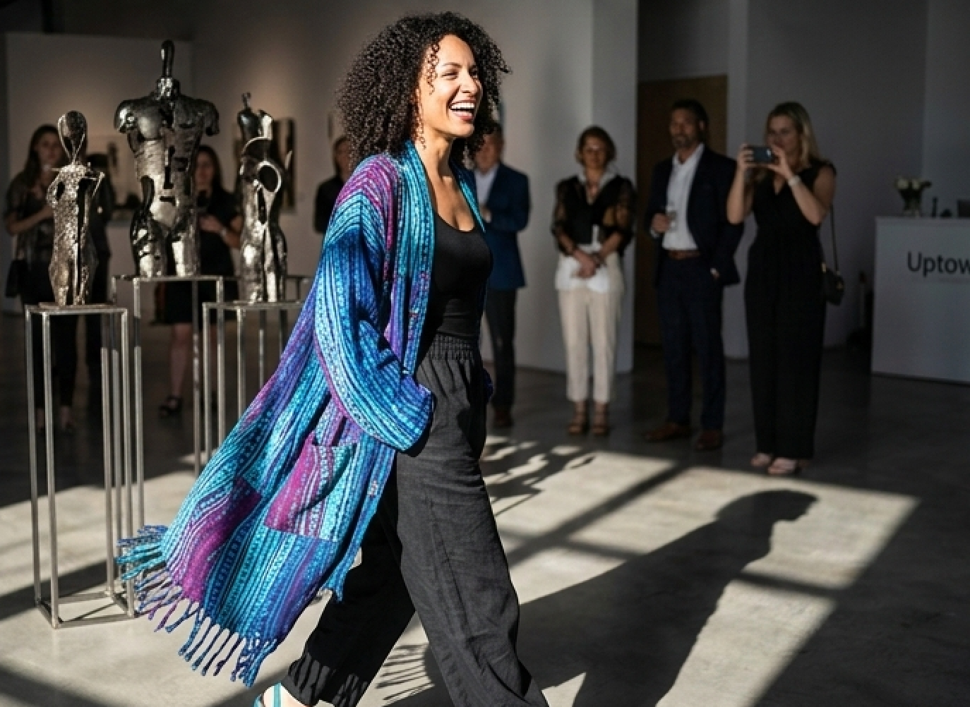 OOAK Turquoise-Magenta Sunheart Batik Boho Coat | Los Angeles Showroom | Rare Fringe Duster Coat