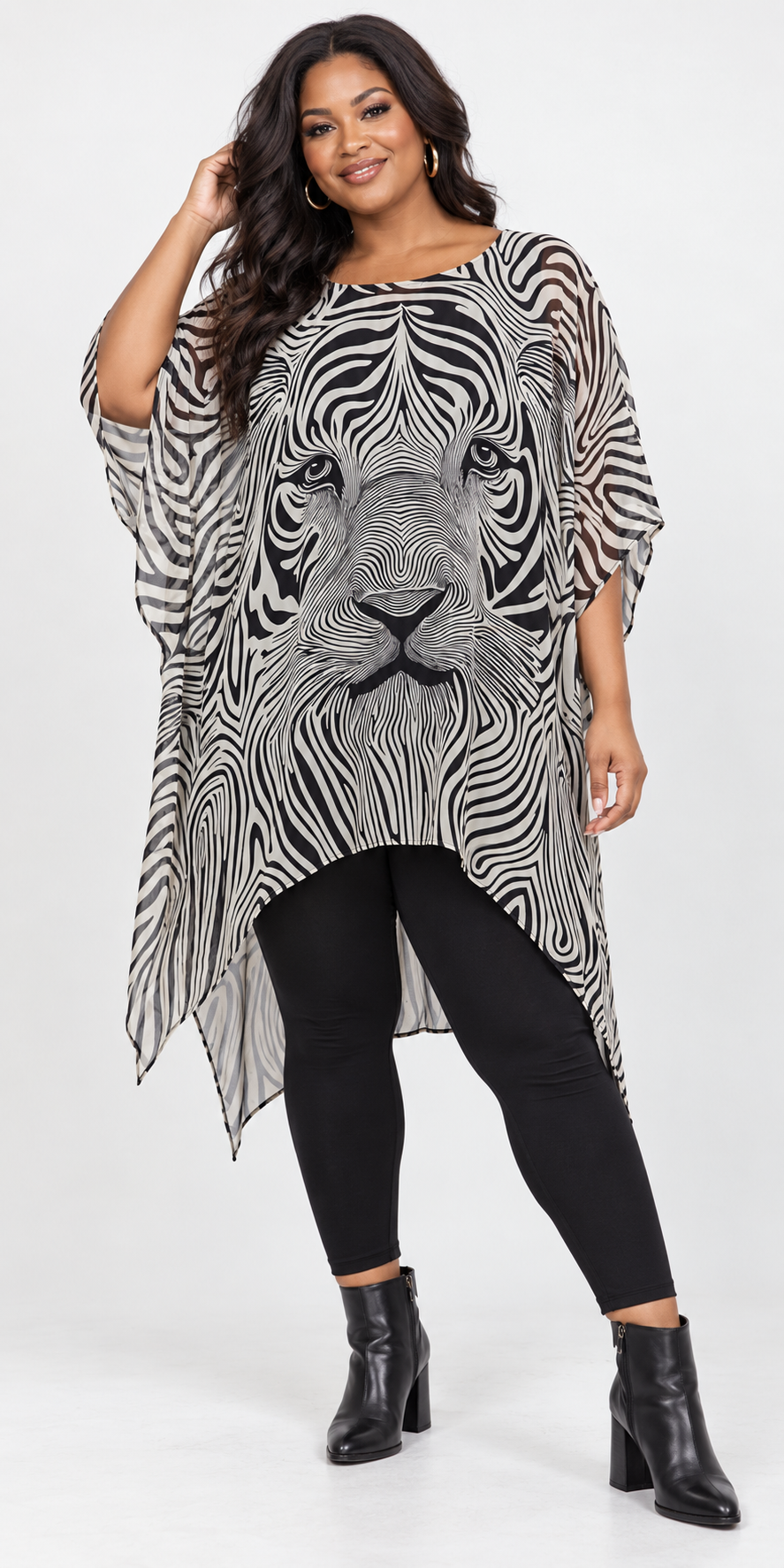 Oversize Pacifica Lioness Tunic Top  Lagenlook Boho Hippie Chic SML-6X+