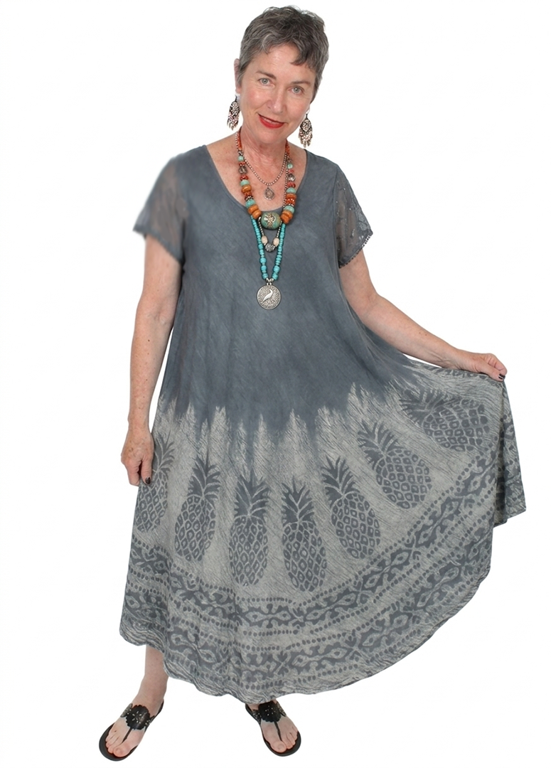 Sunheart Batik Summer s/slv Dress Boho Hippie Chic Resort Wear Sml-4x+