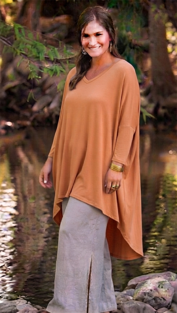 Solar Oversize Tunic Top Modal Sleeve Hippie Chic Resort Wear Sml-7x
