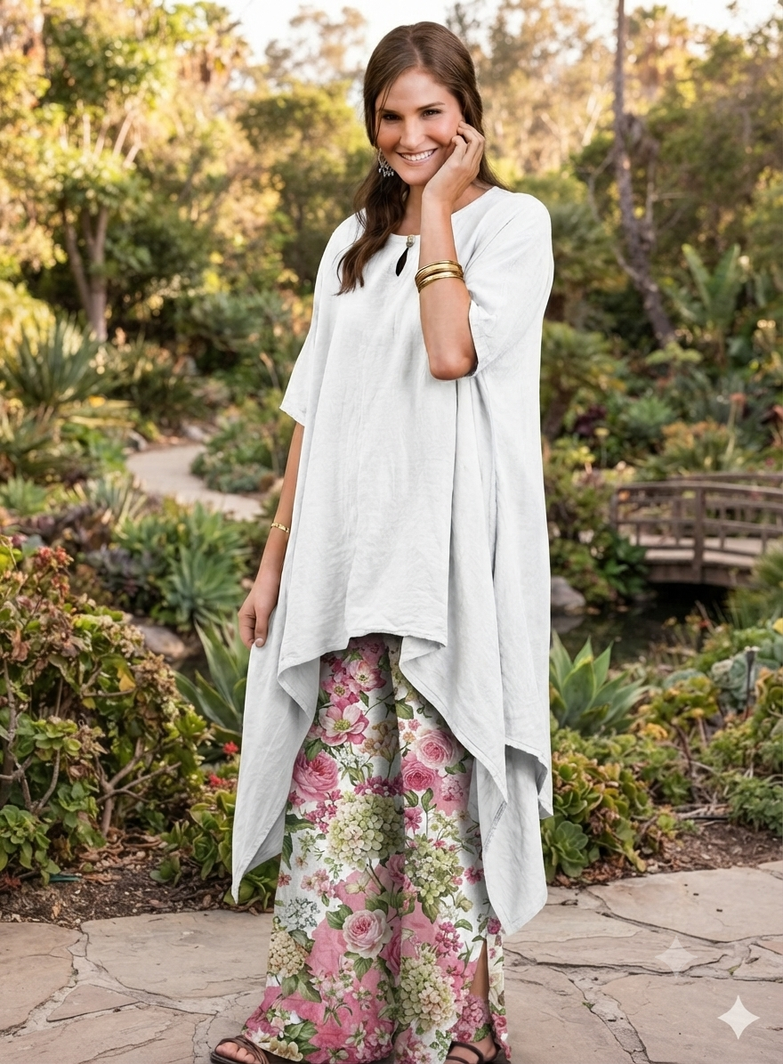 Oh My Gauze Button White Tunic Boho Hippie Chic Lagenlook Resort Wear Sml-5X Last One! (Copy)