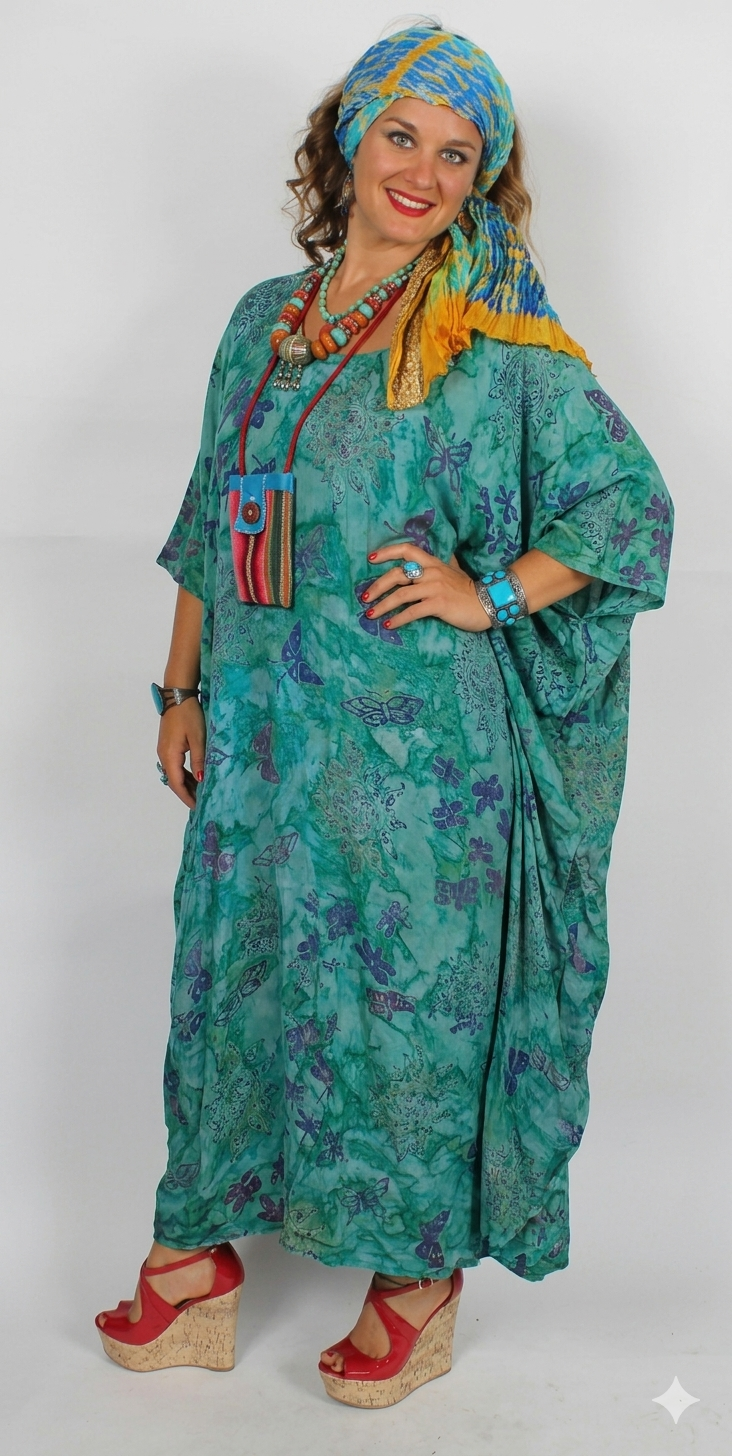 Mission Canyon Lagenlook Kabuki Dress Resort Wear Boho Sml-3x