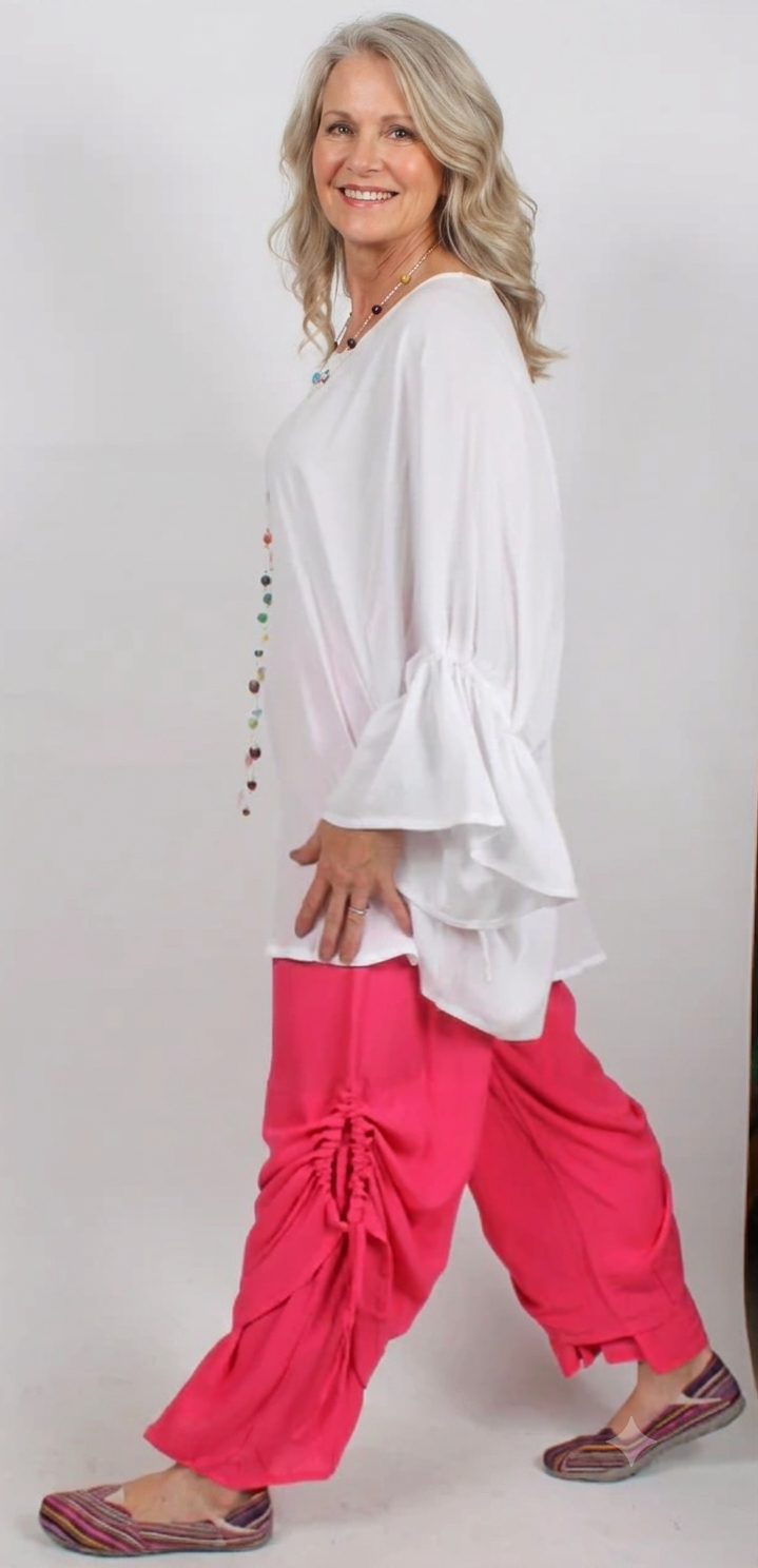 SunHeart Ruched 2 Layer Pant Boho Hippie Chic Sml-XL