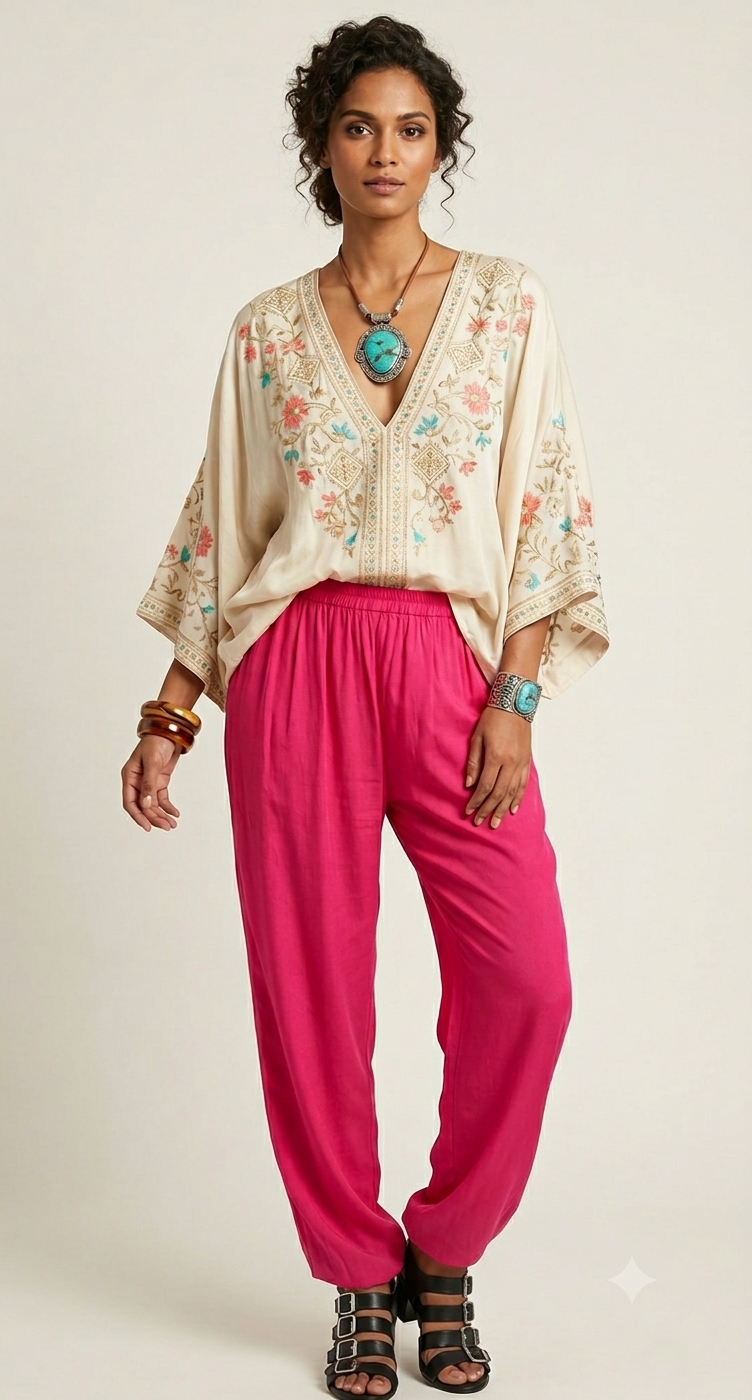 Tienda ho Trouser Leg Pants Moroccan Cotton  Sml-2x