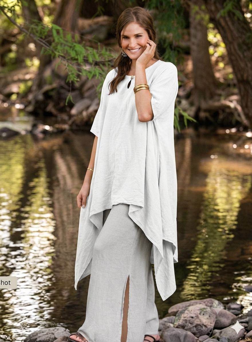 Oh My Gauze Button White Tunic Boho Hippie Chic Lagenlook Resort Wear Sml-5X Last One! (Copy)