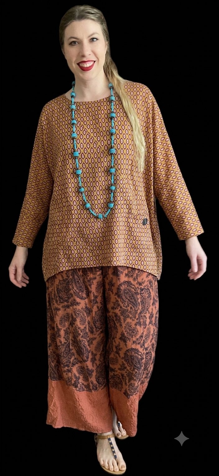 Sunheart  Coral Honeycomb Riviera Tunic Top Cotton Hippie Chic Plus Resort Wear Plus Sml-4X+