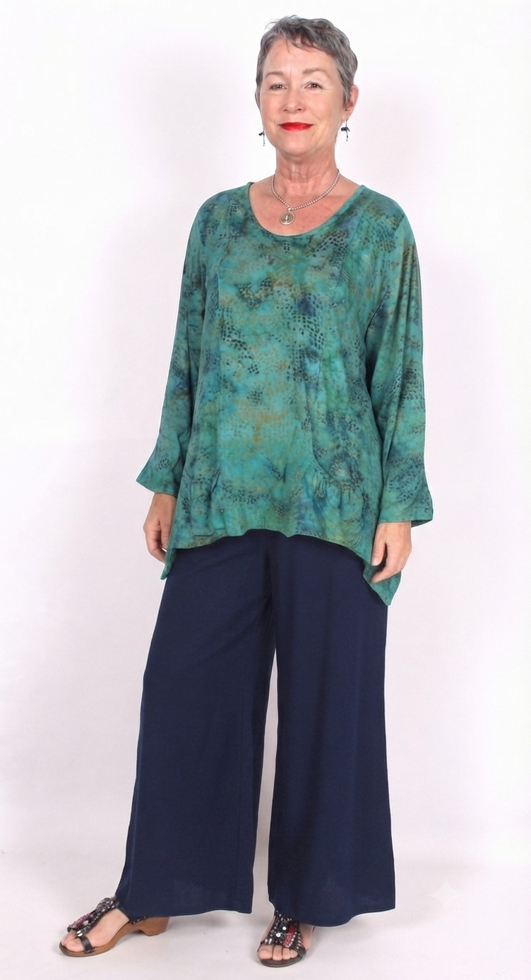 Deep Navy  Palazzo Pants Hippie Chic Resort Wear Sml-3X