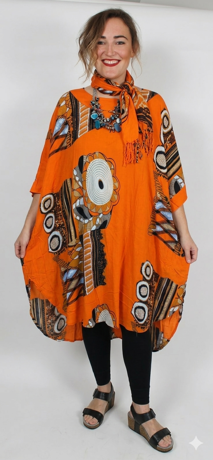 Woodstock Caftan Tunic Top Boho Hippie Chic Resort Wear Sml-5X