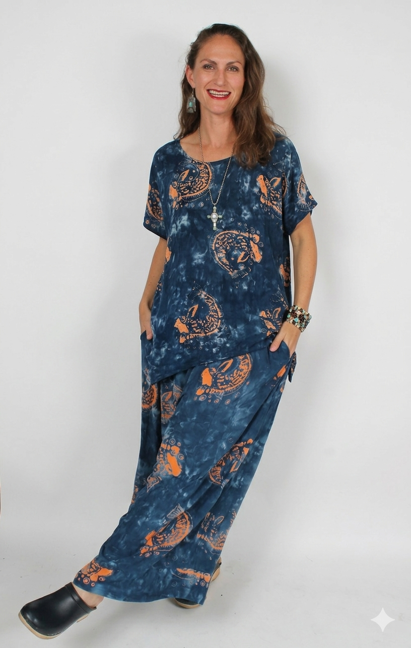 SunHeart Batik Koi Top SML-3X+