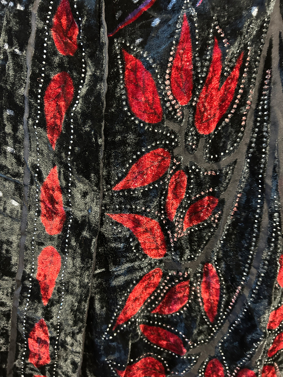 Large OOAK SILK Velvet Scarf Home Lifestyle 20" x 70"