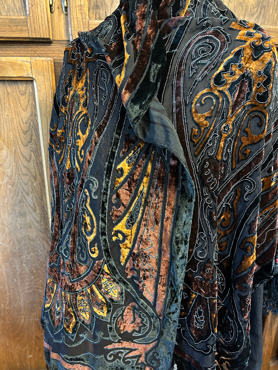 Silk Velvet Large OOAK SCARF Velvet Holiday Gift Altar Home Lifestyle 20" x 60"