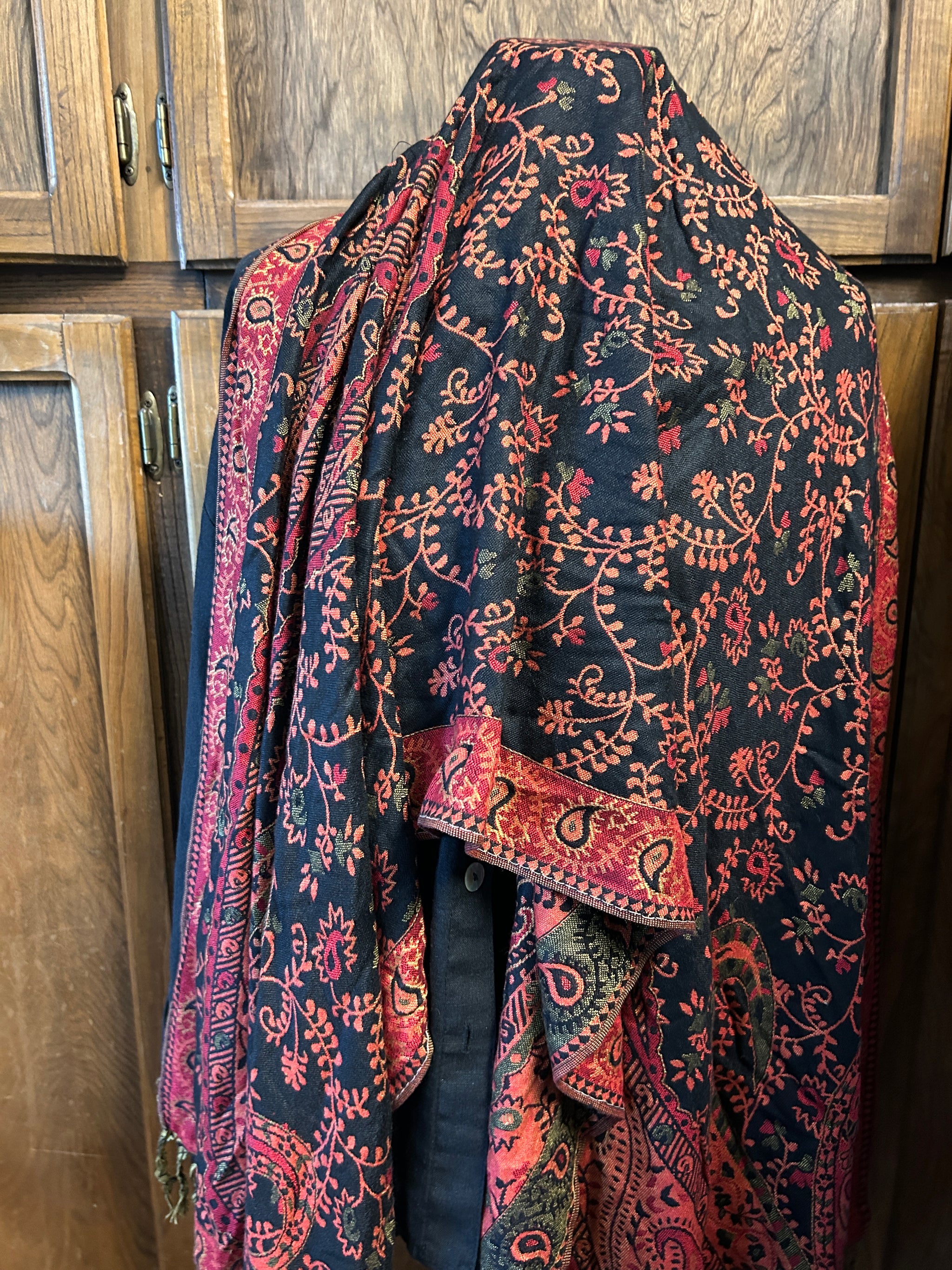 Large OOAK Winter Scarf  Gift Altar Home Lifestyle 17" x 70" Reversible