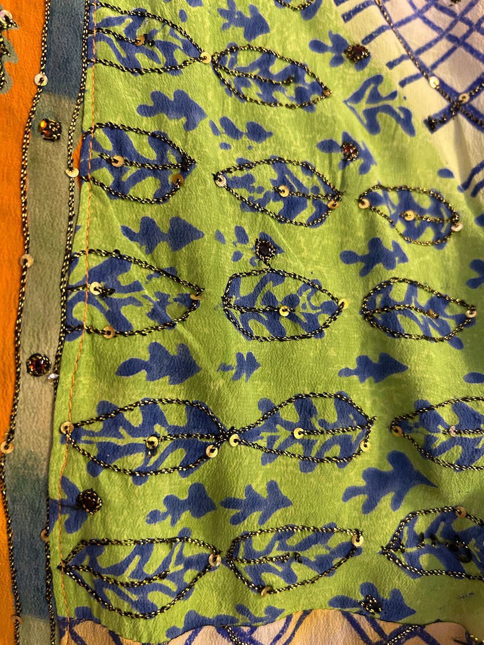 SunHeart Vintage Silk Deco Jacket Embroidered  Sml-7X