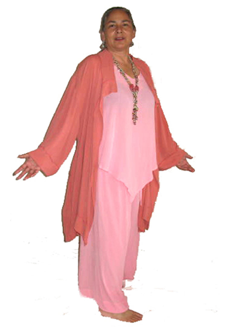 Sunheart PINK! Wide Leg Palazzo Pants Boho Resort Wear Sml-5X