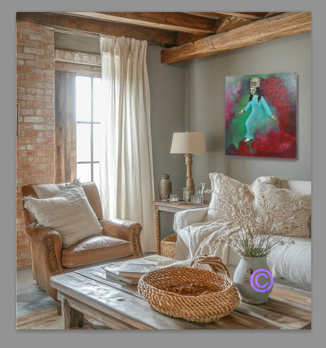 Sophia 16 x 20 Original Painting with Collage Home Decor Kristena West Wall Art