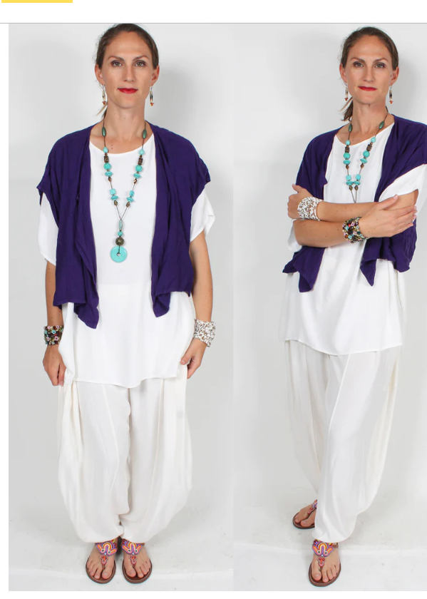 TIENDA HO MOROCCAN Cotton Purple Katy Vest Last One