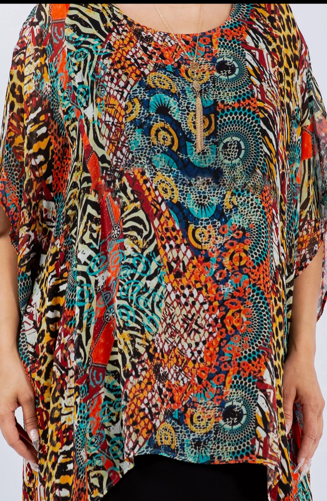 $51 OFF! Aboriginal Dreaming Oversize Pacifica Tunic Top Lagenlook Boho Hippie Chic SML-6X+