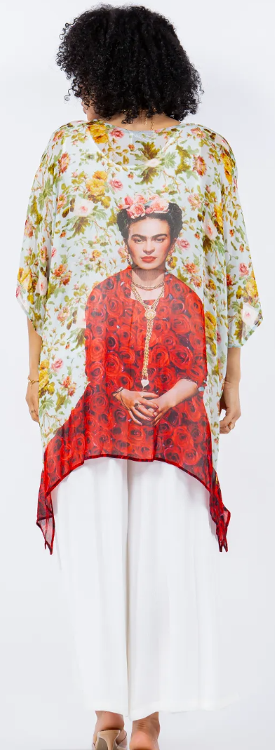 Sunheart Plus Frida Kahlo Oversize Tunic Top Lagenlook Boho Hippie Chic SML-6X+