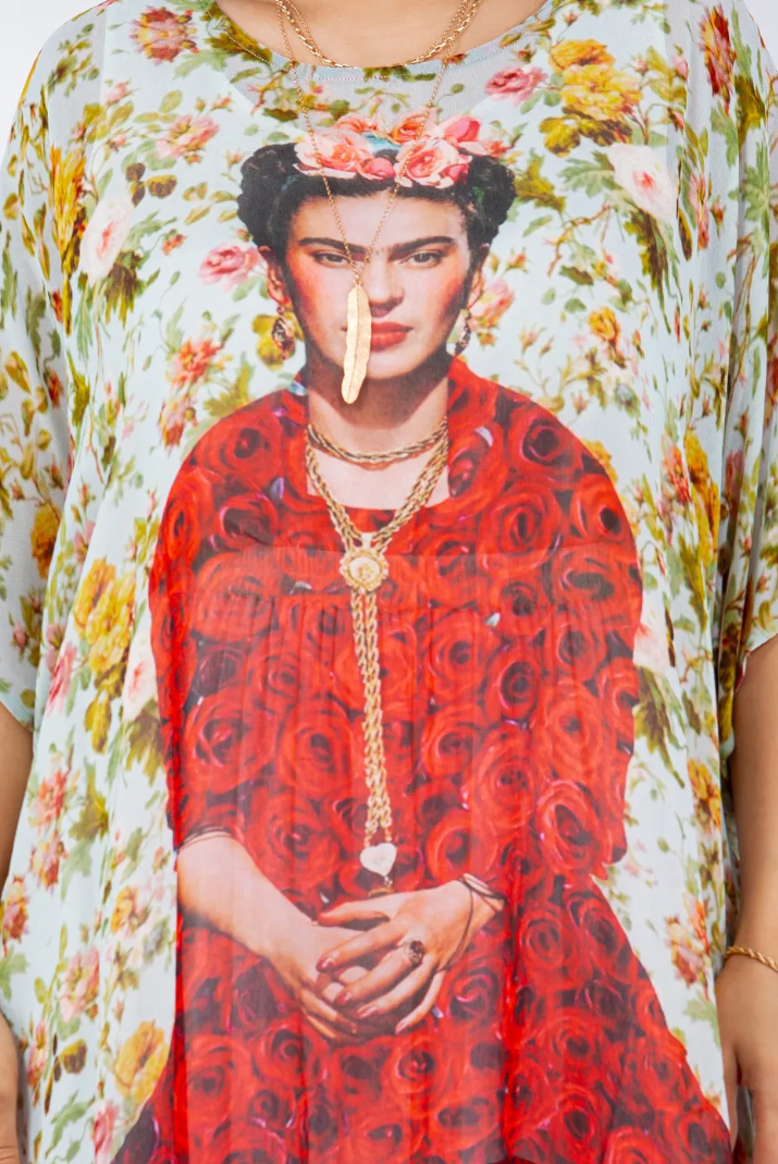 Sunheart Plus Frida Kahlo Oversize Tunic Top Lagenlook Boho Hippie Chic SML-6X+