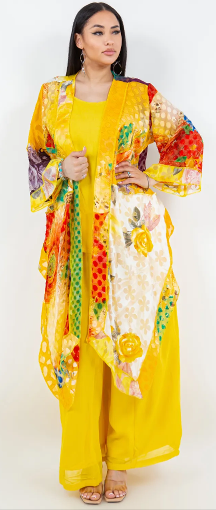Sunheart Solar Goddess Lagenlook Scarf Jacket Boho  Hippie Chic Sml-Large-xl-1x