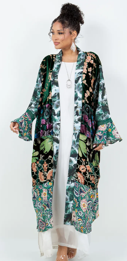 Sunheart  Boho Long Jacket Hippie Chic Resort Wear Sml-3X+