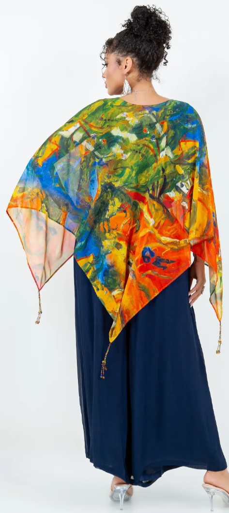 Beaded & Bold Poncho Plus Top Boho Resort Festival Wear Hippie Chic Plus Sml-7X+