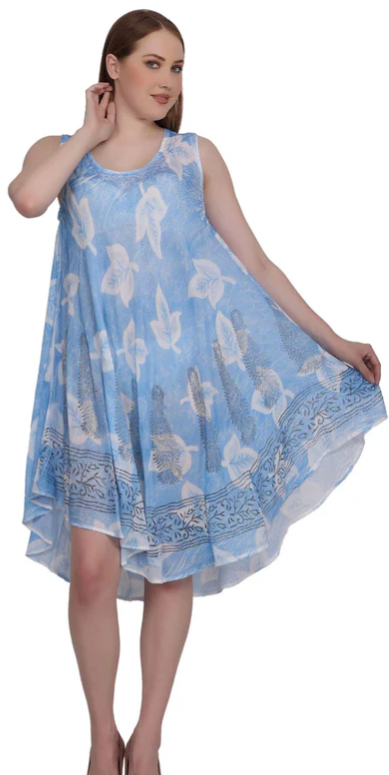 Sunheart Batik Summer Tank Dress Boho Hippie Chic Resort Wear Sml-4x+