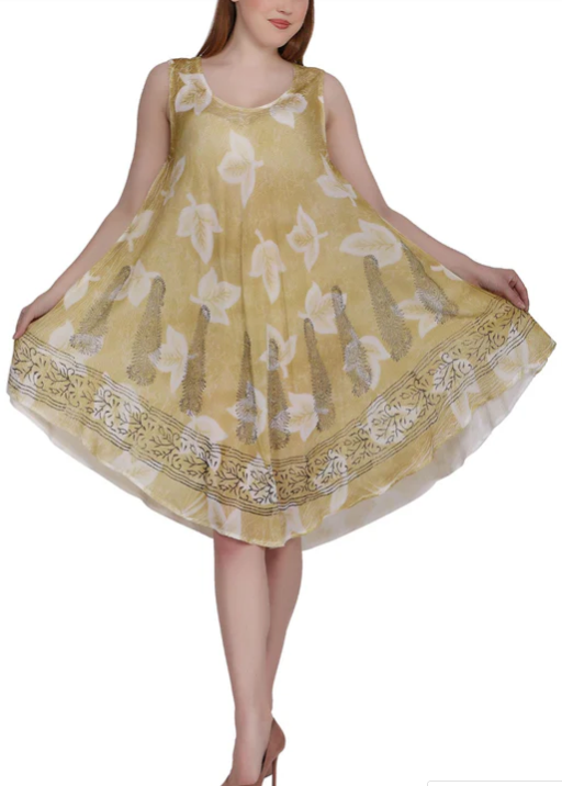 Add 2 Cart for 50% OFF Sunheart Batik Summer Tank Dress Boho Hippie Chic Resort Wear Sml-4x+