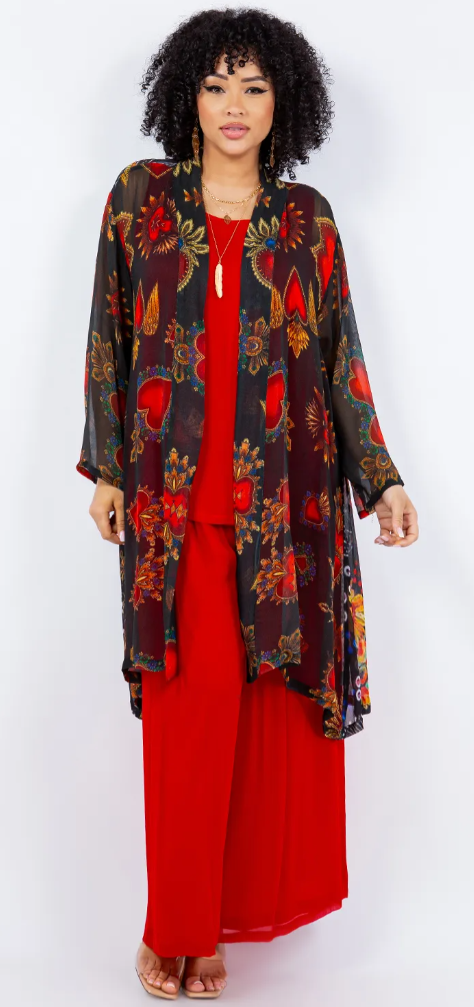 SALE! Sunheart  Milagro Heart Astral Dreaming Jacket Hippie Chic Resort Wear Sml-2X Last One!